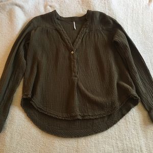 Free people olive green long sleeve